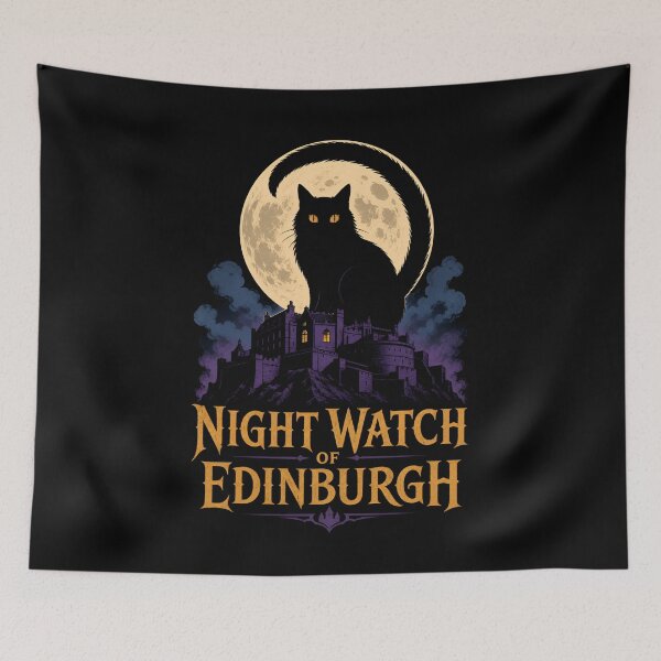 Item preview, Edinburgh Night Watch – Moonlit Castle Cat designed and sold by Fenay Designs.