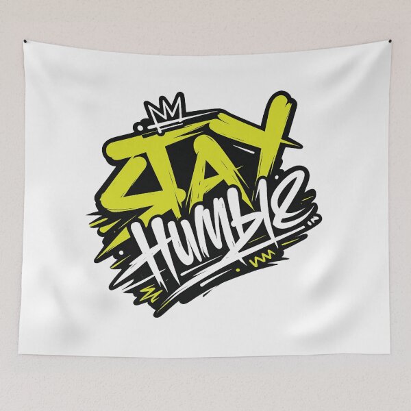 Item preview, Stay Humble Graffiti Tag Crown Yellow Neon Urban Streetwear Graphic designed and sold by DesignArtist.ia.