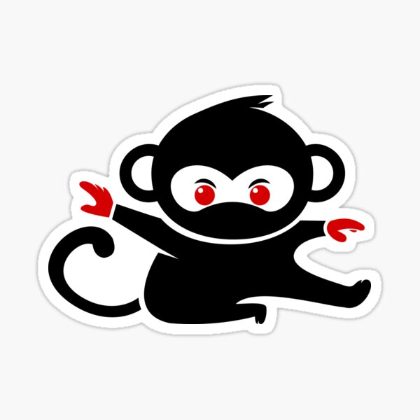 Cute Ninja Monkey Funny Karate Mixed Martial Arts Jiu Jitsu Jungle