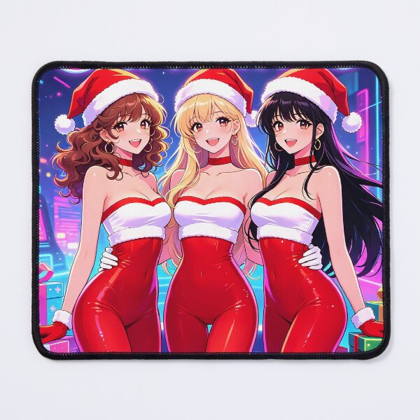 Item preview, Y2K Christmas Girls Neon Santa Trio designed and sold by Bondingbonding.