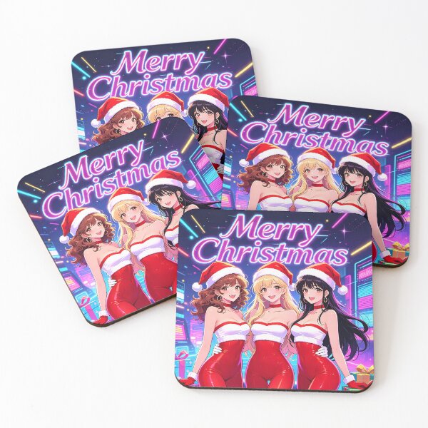 Item preview, Y2K Christmas Girls Neon Santa Trio designed and sold by Bondingbonding.