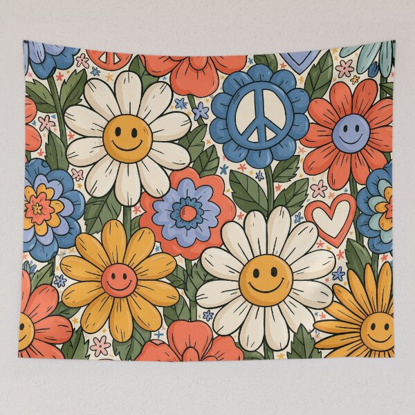 Item preview, Groovy Daisy Smiley Face Retro 70s Flower Art designed and sold by FrostyFrisby.
