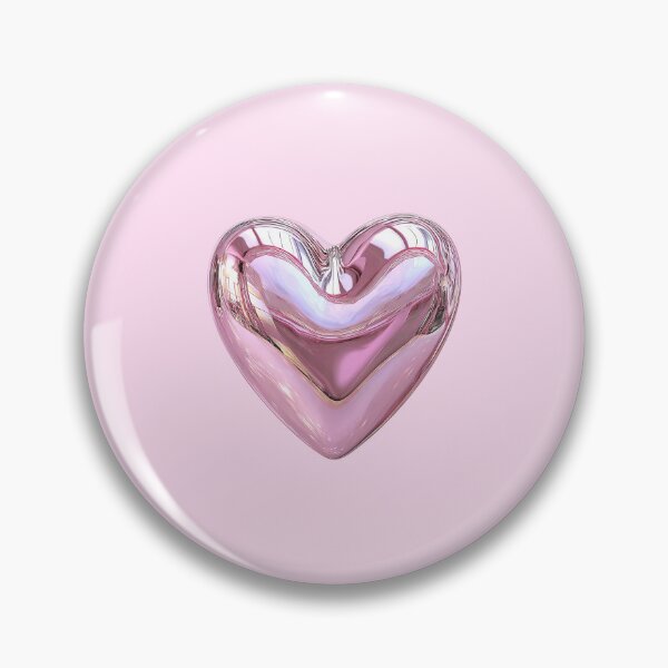 Item preview, Chrome Iridescent Pink Heart 3D Art designed and sold by jianina-alondra.