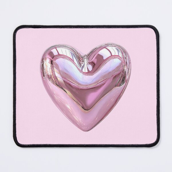 Item preview, Chrome Iridescent Pink Heart 3D Art designed and sold by jianina-alondra.
