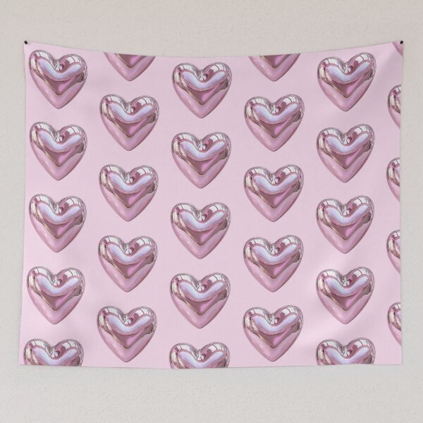 Item preview, Chrome Iridescent Pink Heart 3D Art designed and sold by jianina-alondra.