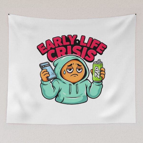 Item preview, Early Life Crisis Burnout Funny Quote designed and sold by Redgiant87x.