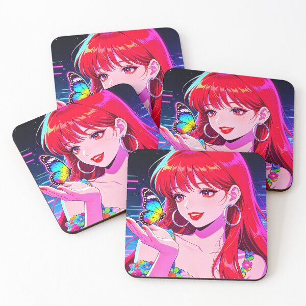 Item preview, Neon Redhead & Rainbow Butterfly Y2K Pop Art designed and sold by Bondingbonding.