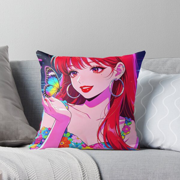 Item preview, Neon Redhead & Rainbow Butterfly Y2K Pop Art designed and sold by Bondingbonding.
