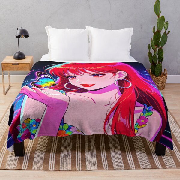 Item preview, Neon Redhead & Rainbow Butterfly Y2K Pop Art designed and sold by Bondingbonding.