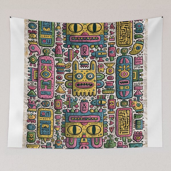 Item preview, Vibrant Doodle Monster Mashup Art designed and sold by Romgora.