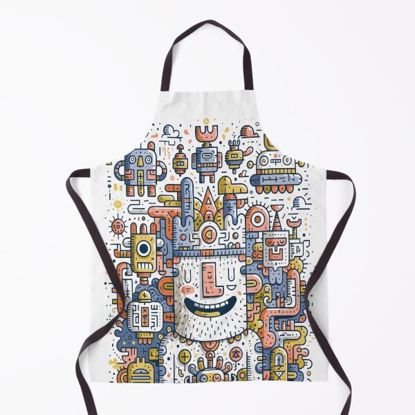 Item preview, Whimsical Doodle Robot Man Complex Illustration designed and sold by Romgora.