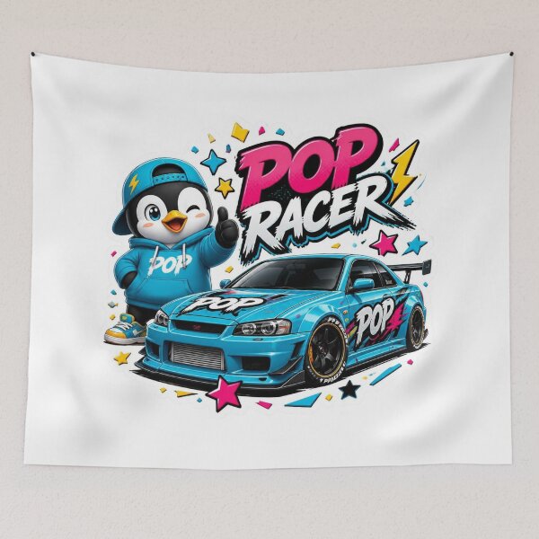 Item preview, POP RACER Kawaii Sports Car Sticker PNG | Cute Racing Mascot Graphic | Colorful Streetwear Vinyl Decal | Original Car Lover Gift designed and sold by Stylestickers55.