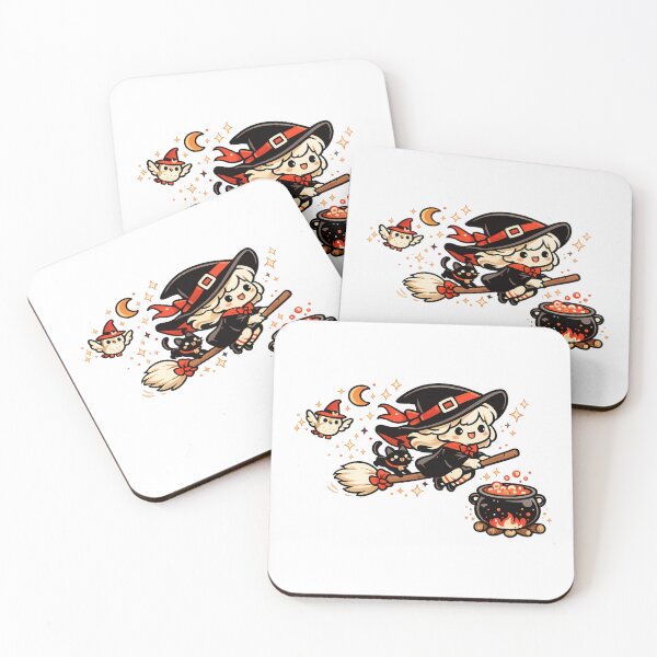 Item preview, Cute Witch Girl Flying on Broom | Kawaii Halloween Witch | Spooky Cute Design designed and sold by Gremlin Hours.