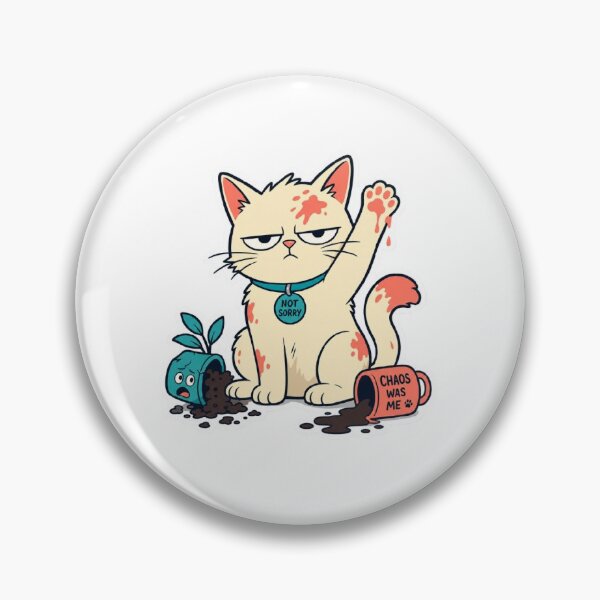 Item preview, Funny Cat Sticker – I'm Not Sorry | Spilled Coffee & Broken Plant Pot designed and sold by Tw Ist.