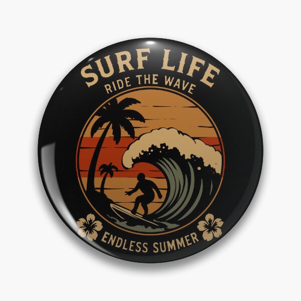 Item preview, Surf Life Ride The Wave Vintage Sunset T-Shirt Design designed and sold by phsycartwork.