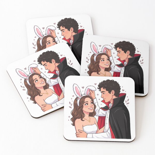 Item preview, Vampire Boyfriend and Bunny Girlfriend Cute Romantic Couple Gothic Fantasy Decal Gift designed and sold by raedattia.