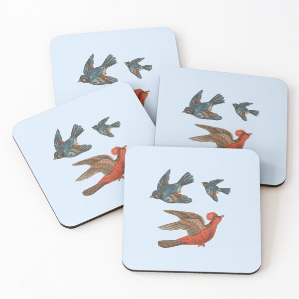 Item preview, Red and blue trade card bird pattern designed and sold by PbHistory.