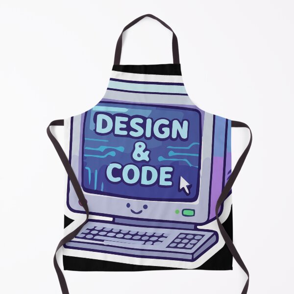 Artikelvorschau, Niedlicher Retro-Computer-Aufkleber „DESIGN & CODE“ im Kawaii-Stil entworfen und verkauft von All Year Summer Co..