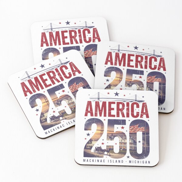 Item preview, America 250 Mackinac Island Michigan Semiquincentennial 1776 - 2026 Vintage Flag Carriage v2 designed and sold by DarylWelsh2024.