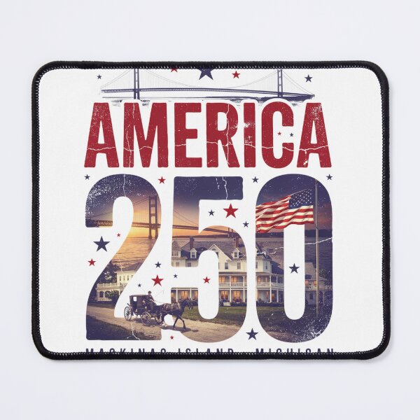 Item preview, America 250 Mackinac Island Michigan Semiquincentennial 1776 - 2026 Vintage Flag Carriage v2 designed and sold by DarylWelsh2024.
