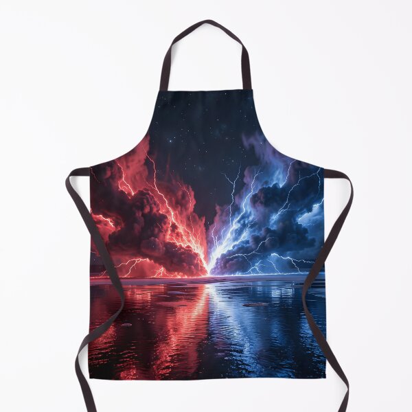 Item preview, Duality of the storm: Cosmic lightning in red and blue designed and sold by VoidVeilStudio.