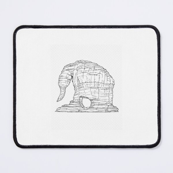 Item preview, Elephant Rock (Jabal AlFil) | AlUla Saudi Arabia | Black and White Vector designed and sold by DesertInkArt.