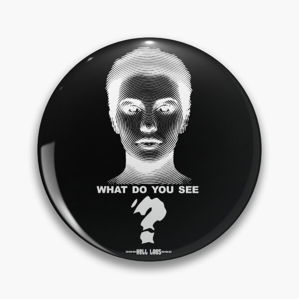 Item preview, What Do You See? Optical Illusion Face | Hypnotic Spiral Streetwear Graphic | Surreal Op Art T-Shirt, Sticker & Poster designed and sold by rileyhells.