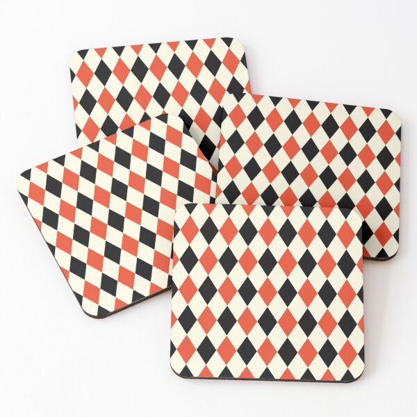 Item preview, Black and Red Vintage Harlequin Circus Rhombus Diamond Geometric Design designed and sold by Pravokrugulnik.