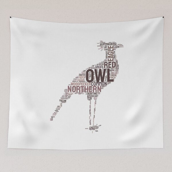 Item preview, Silhouette Bird Species Word Cloud Typography Art designed and sold by AyfuDesigns.