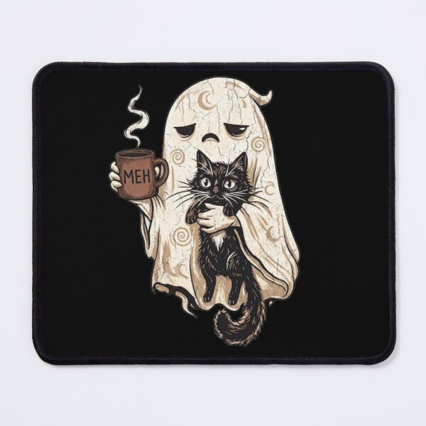 Item preview, Funny Halloween Ghost Cat, Meh Coffee Spooky designed and sold by abb-cotrim-hale.
