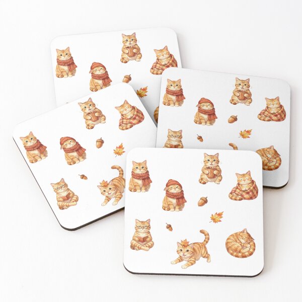 Item preview, Cozy Autumn Cat Sticker Sheet designed and sold by RomeoCreates.