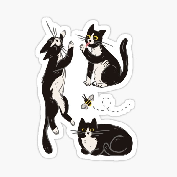 Item preview, Tuxedo Trio of Cats designed and sold by DanuskaArt.