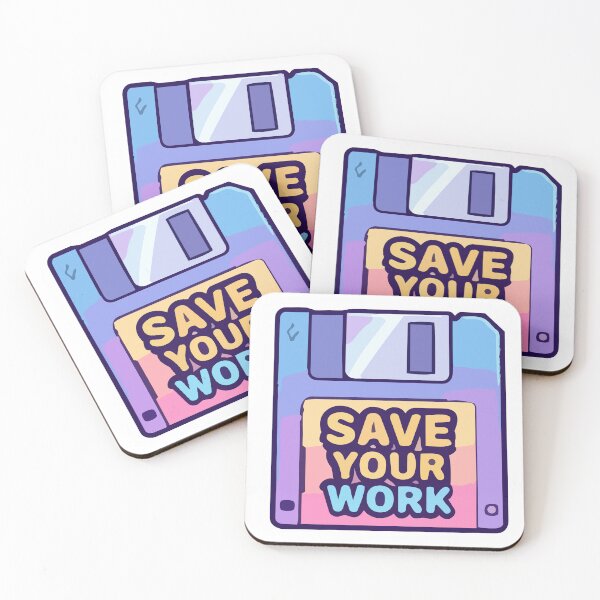 Item preview, Cute Retro Floppy Disk 'SAVE YOUR WORK' Sticker designed and sold by All Year Summer Co..