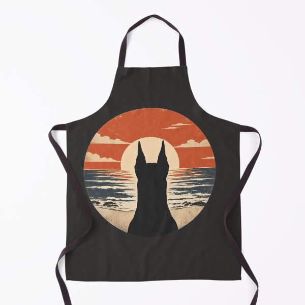 Item preview, Doberman Silhouette Sunset | Retro Ocean Dog Art designed and sold by FireWildChild.