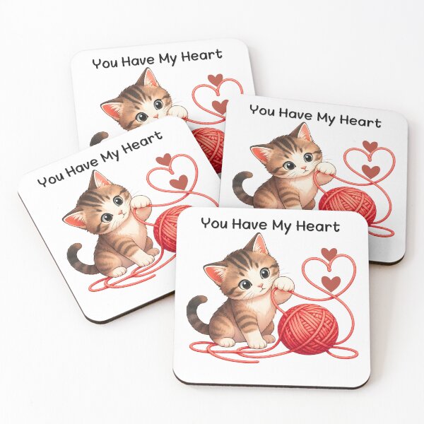 Item preview, You Have My Heart-cute Kitten Playing with Yarn designed and sold by teeNova Wear.