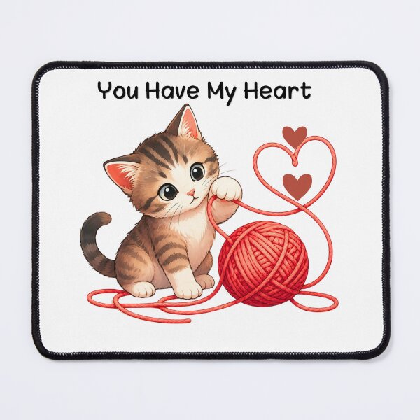 Item preview, You Have My Heart-cute Kitten Playing with Yarn designed and sold by teeNova Wear.