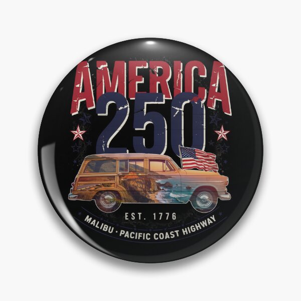 Item preview, America 250 Malibu T-Shirt | Pacific Coast Highway Woody Wagon Patriotic 1776-2026 Tee v2 designed and sold by DarylWelsh2024.