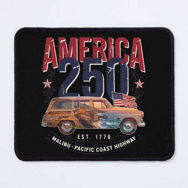 Item preview, America 250 Malibu T-Shirt | Pacific Coast Highway Woody Wagon Patriotic 1776-2026 Tee v2 designed and sold by DarylWelsh2024.