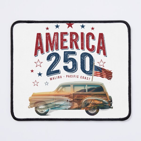 Item preview, America 250 Malibu T-Shirt | Pacific Coast Highway Woody Wagon Patriotic 1776-2026 Tee v3 designed and sold by DarylWelsh2024.