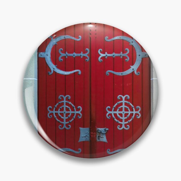 Item preview, Antique red door and entrance way with pink tile moorish fine art color photograph designed and sold by Jéanpaul  Ferro.