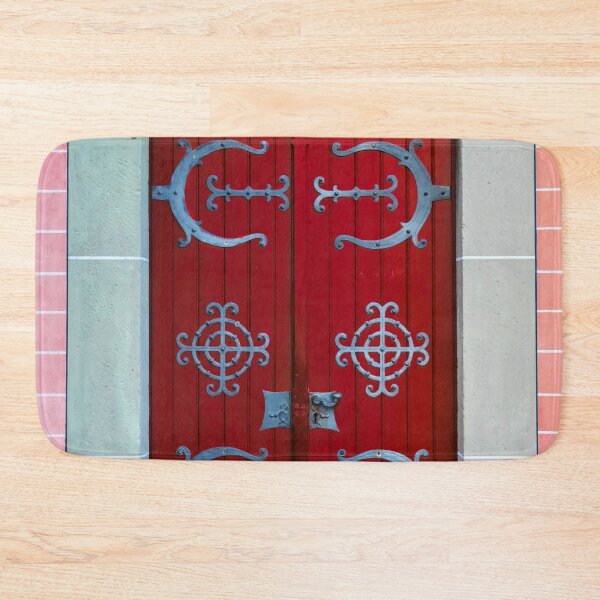 Item preview, Antique red door and entrance way with pink tile moorish fine art color photograph designed and sold by Jéanpaul  Ferro.