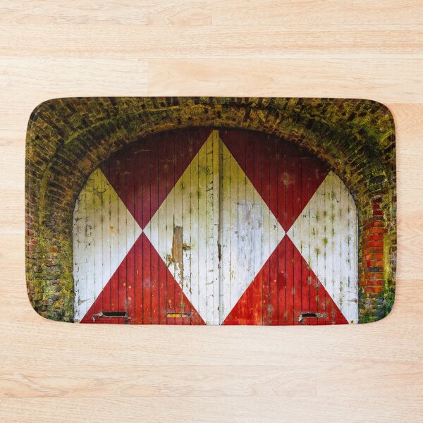 Item preview, Red tartan with white antique doors fine art color photograph wall art designed and sold by Jéanpaul  Ferro.