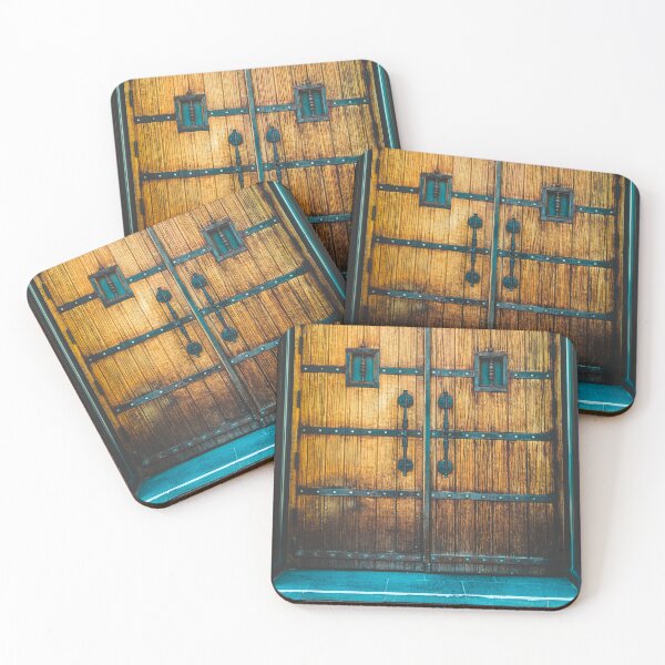 Item preview, Antique wooden Moorish doors with blue steps fine art color photograph wall art designed and sold by Jéanpaul  Ferro.