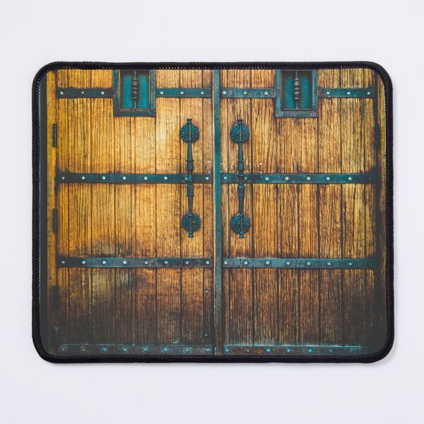 Item preview, Antique wooden Moorish doors with blue steps fine art color photograph wall art designed and sold by Jéanpaul Ferro.