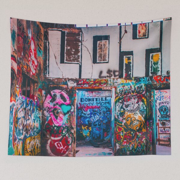 Item preview, Urban exploring graffiti filled room and doors color fine art photograph wall art designed and sold by Jéanpaul  Ferro.
