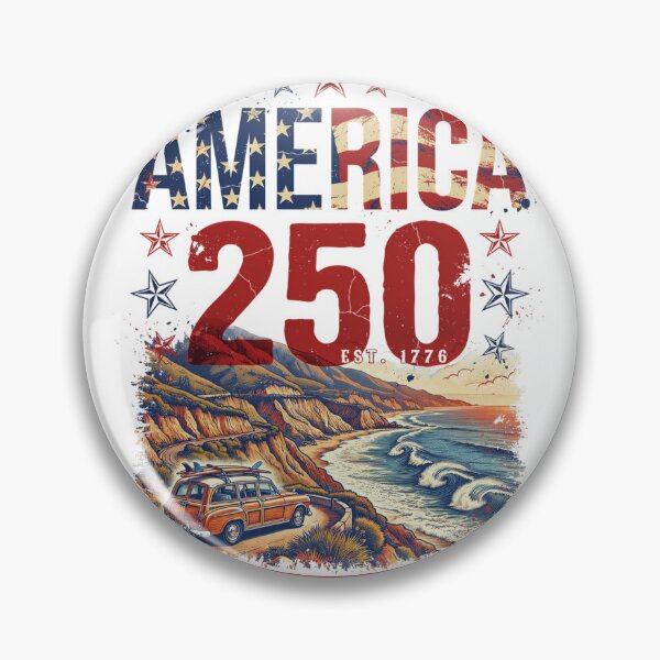 Item preview, America 250 Malibu T-Shirt | Pacific Coast Highway Woody Wagon Patriotic 1776-2026 Tee v4 designed and sold by DarylWelsh2024.