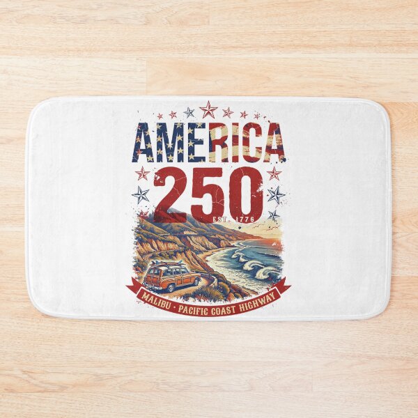 Item preview, America 250 Malibu T-Shirt | Pacific Coast Highway Woody Wagon Patriotic 1776-2026 Tee v4 designed and sold by DarylWelsh2024.