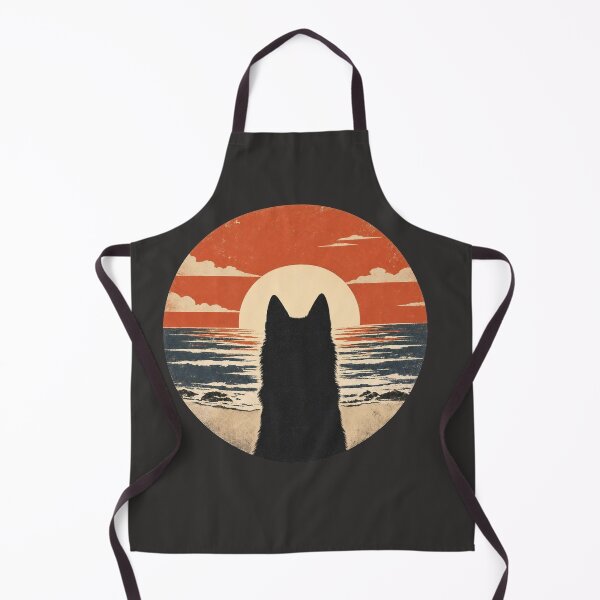 Item preview, Husky Silhouette Sunset | Retro Ocean Dog Art designed and sold by FireWildChild.