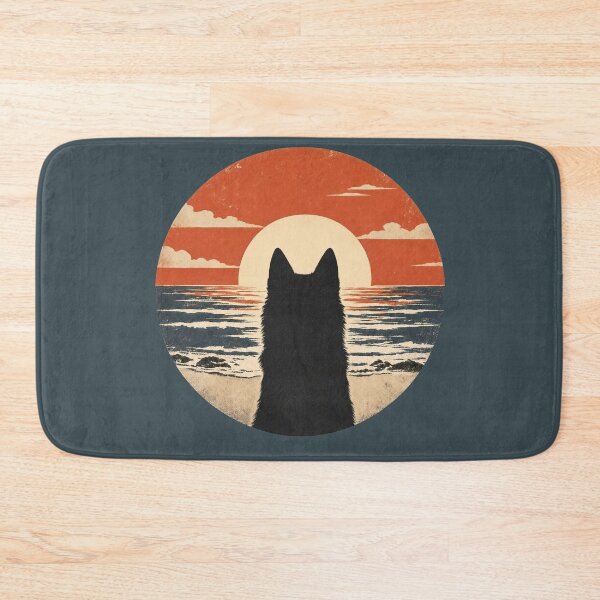 Artikelvorschau, Husky-Silhouette im Sonnenuntergang | Retro-Ozeanhund-Kunst entworfen und verkauft von FireWildChild.
