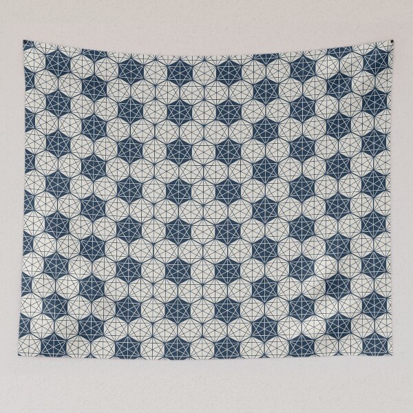 Item preview, Indigo Japanese Hexagon Pattern Kikko Asanoha designed and sold by mtyk-so.